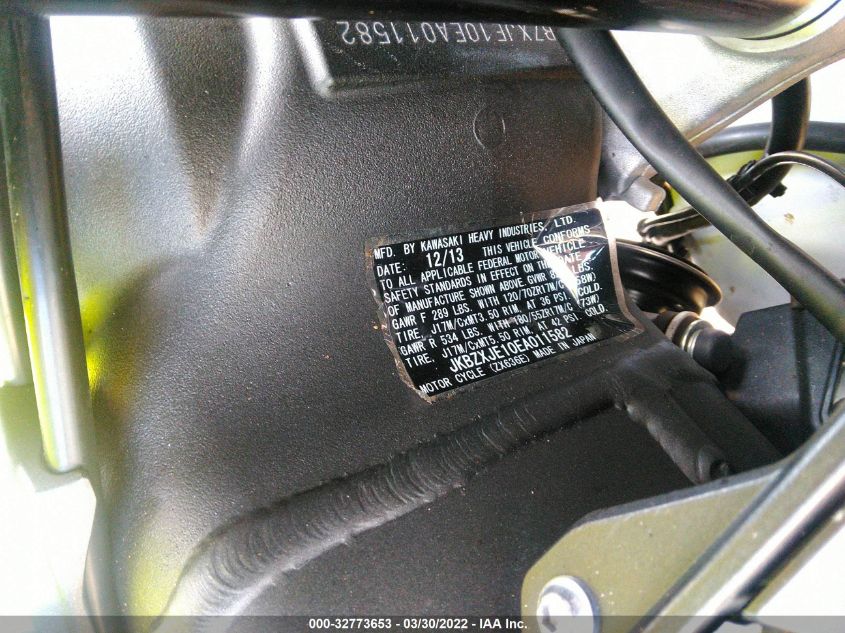 2014 KAWASAKI ZX636 E JKBZXJE10EA011582