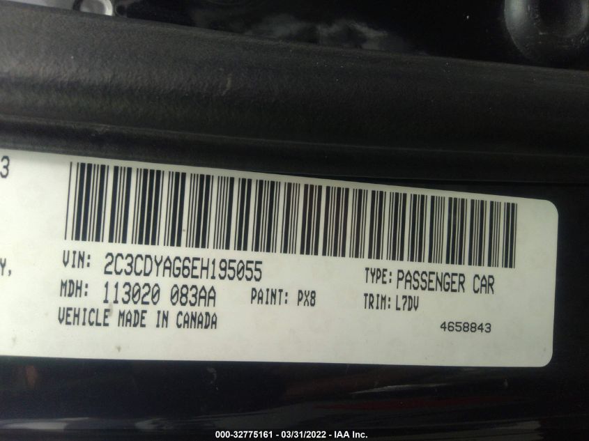 2014 DODGE CHALLENGER SXT 2C3CDYAG6EH195055