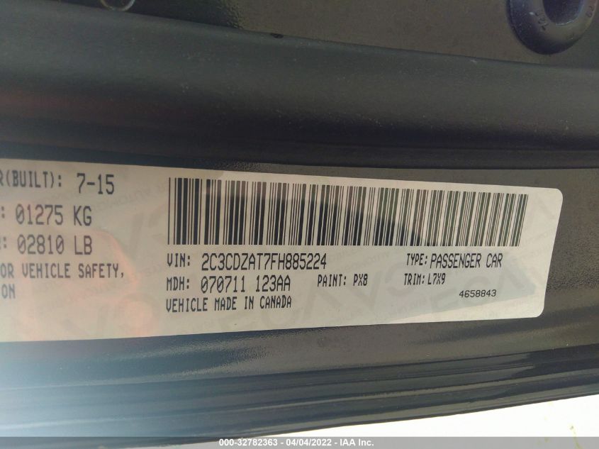 2015 DODGE CHALLENGER R/T 2C3CDZAT7FH885224