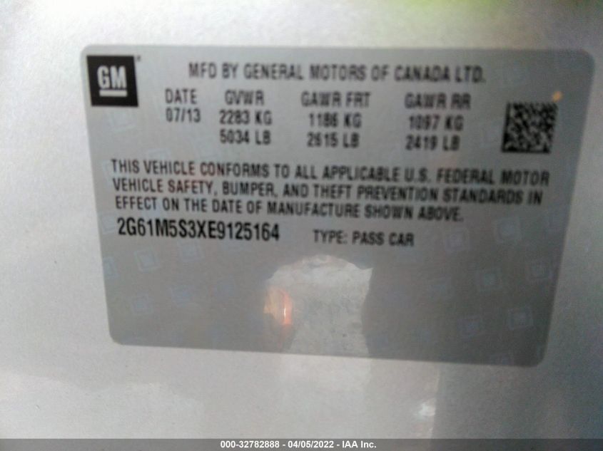 2014 CADILLAC XTS LUXURY 2G61M5S3XE9125164
