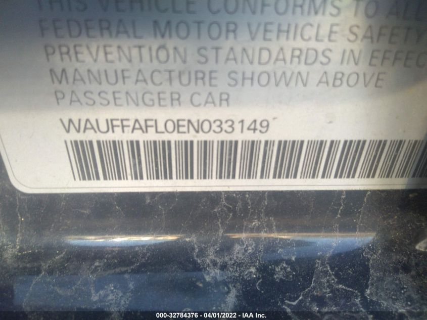 2014 AUDI A4 PREMIUM PLUS WAUFFAFL0EN033149