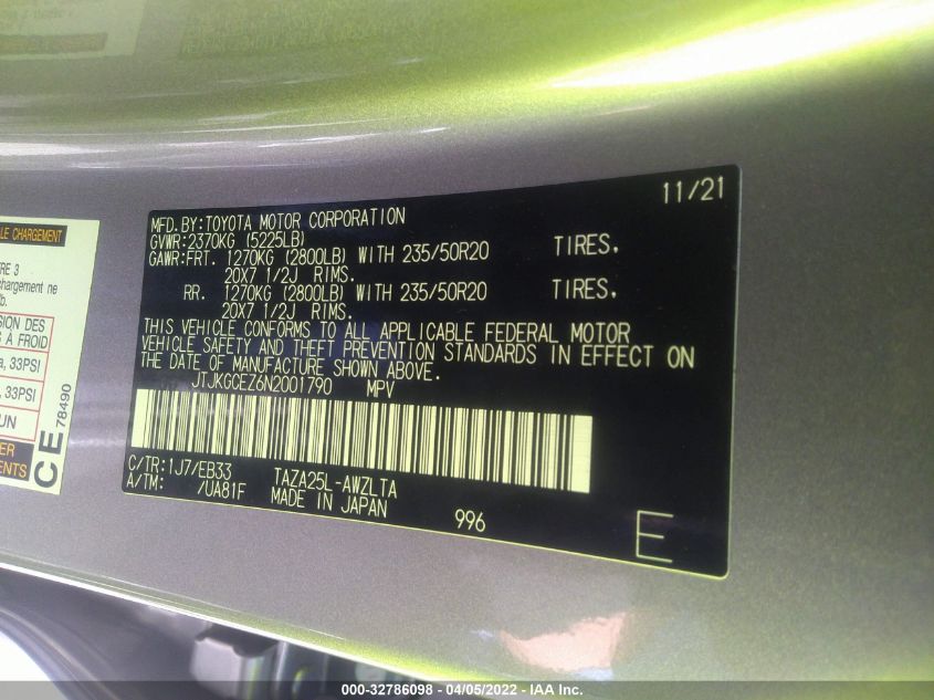 2022 LEXUS NX NX 350 F SPORT HANDLING JTJKGCEZ6N2001790