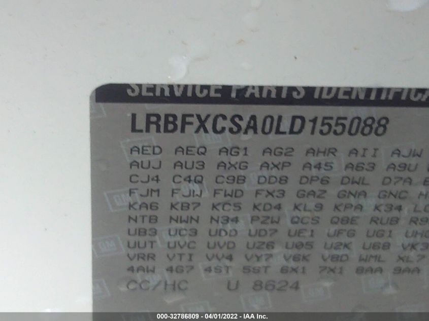 2020 BUICK ENVISION ESSENCE LRBFXCSA0LD155088