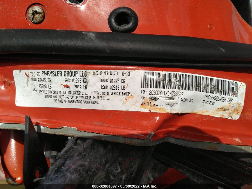 2013 DODGE CHALLENGER R/T CLASSIC 2C3CDYBTXDH733587