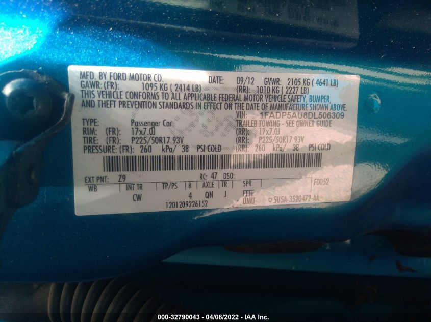 2013 FORD C-MAX HYBRID SE 1FADP5AU8DL506309