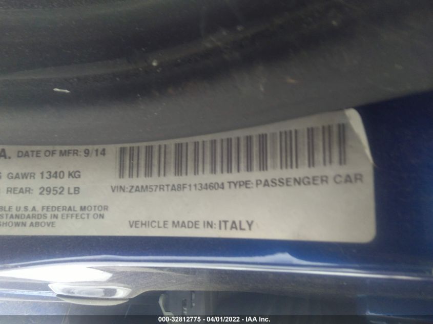 2015 MASERATI GHIBLI S Q4 ZAM57RTA8F1134604