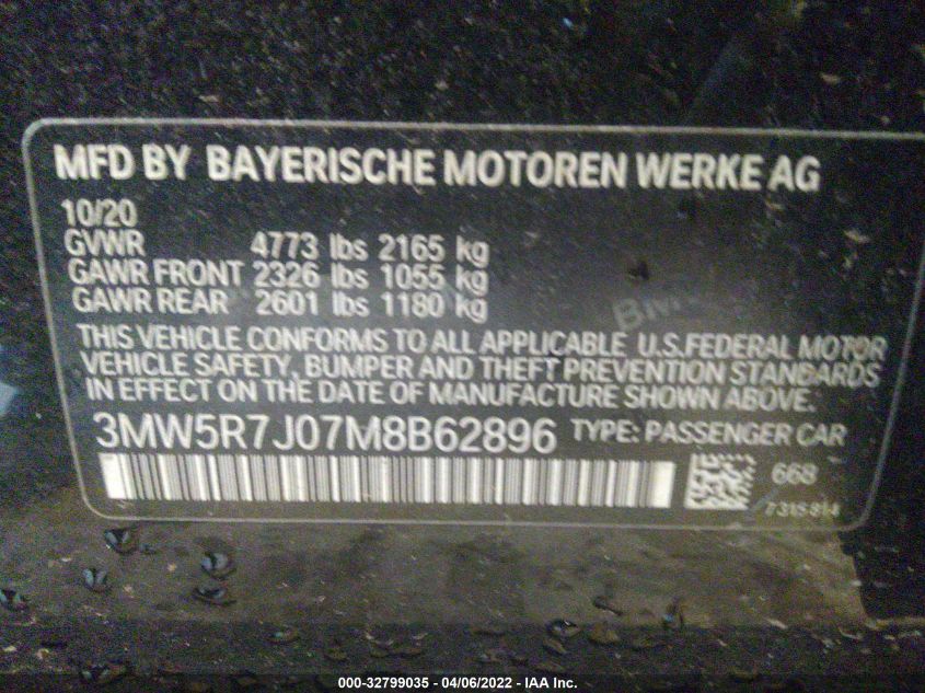 2021 BMW 3 SERIES 330I XDRIVE 3MW5R7J07M8B62896