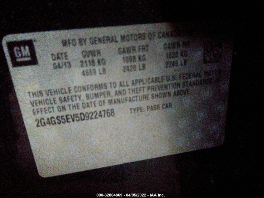 2013 BUICK REGAL TURBO PREMIUM 1 2G4GS5EV5D9224768