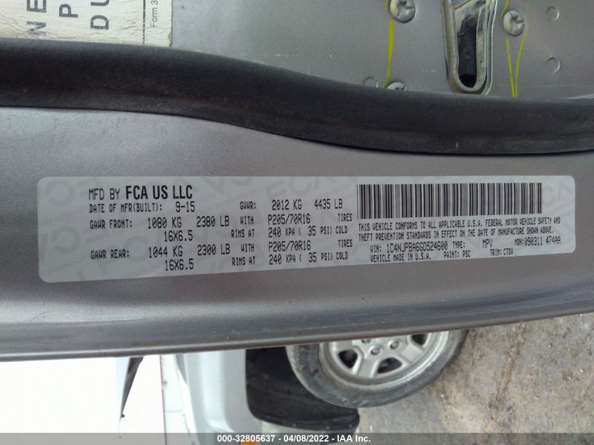 2016 JEEP PATRIOT SPORT 1C4NJPBA6GD524600