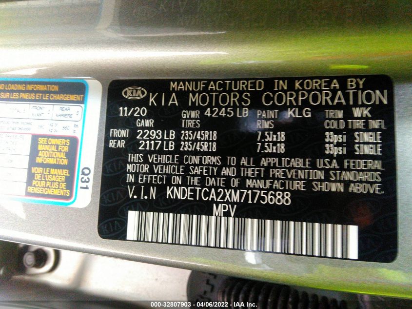 2021 KIA SELTOS SX KNDETCA2XM7175688