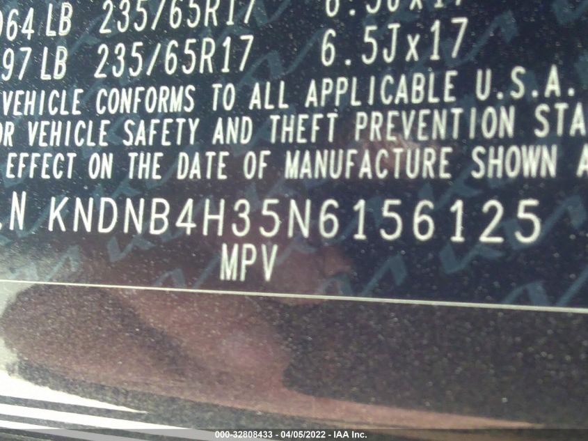 2022 KIA CARNIVAL LXS KNDNB4H35N6156125