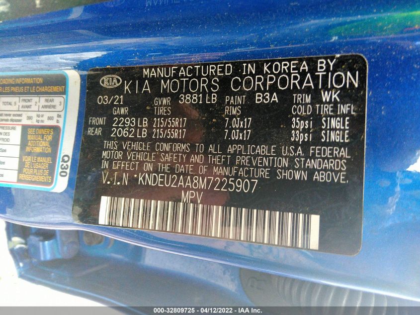 2021 KIA SELTOS S KNDEU2AA8M7225907