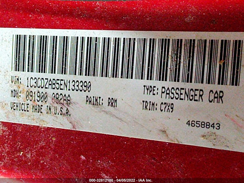 2014 DODGE AVENGER SE 1C3CDZAB5EN133390