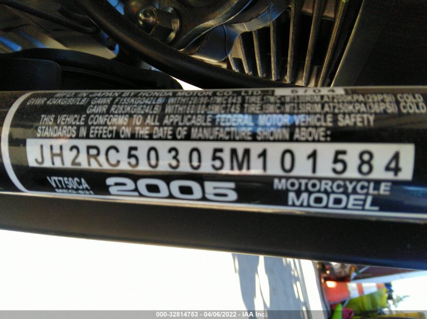 2005 HONDA VT750 CA JH2RC50305M101584