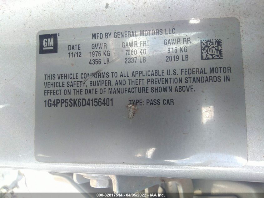 2013 BUICK VERANO 1G4PP5SK6D4156401