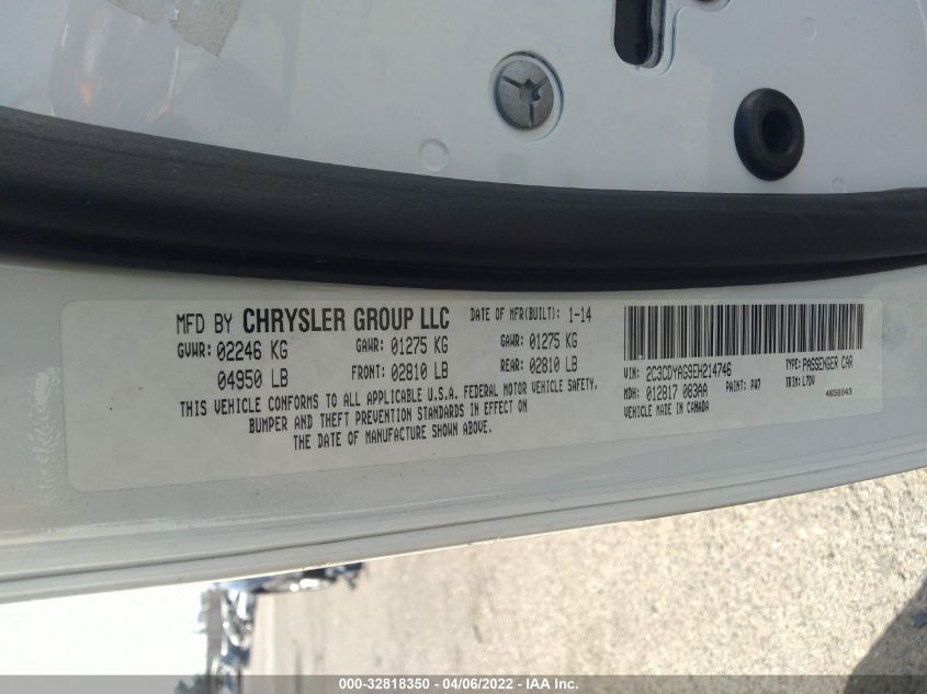 2014 DODGE CHALLENGER SXT 2C3CDYAG9EH214746