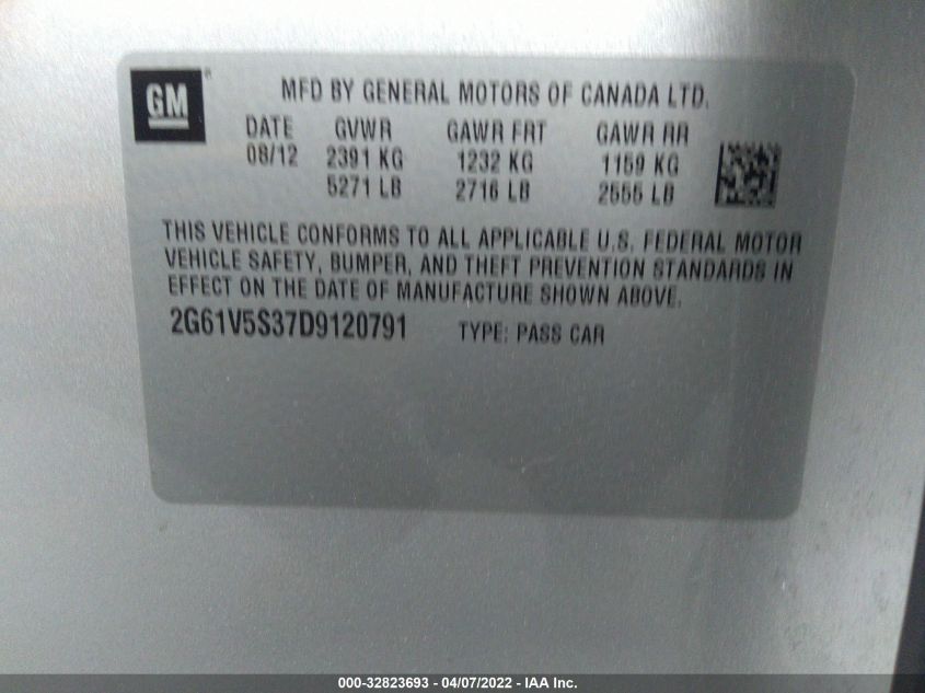 2013 CADILLAC XTS PLATINUM 2G61V5S37D9120791