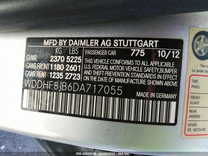 2013 MERCEDES-BENZ E-CLASS E 350 WDDHF8JB6DA717055