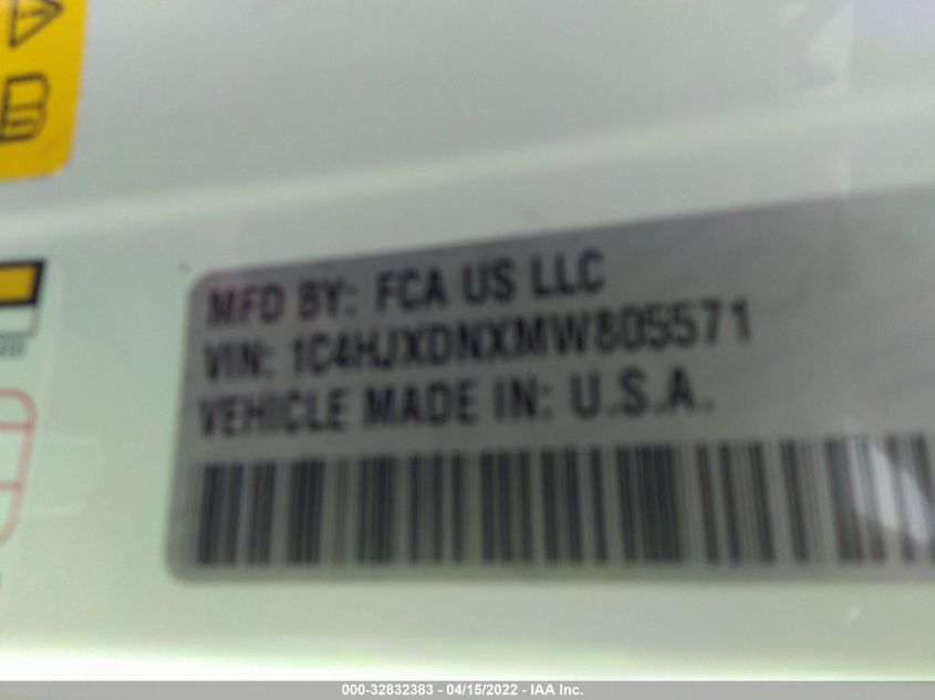 2021 JEEP WRANGLER UNLIMITED SPORT S 1C4HJXDNXMW805571