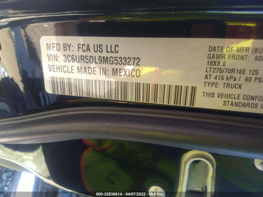 2021 RAM 2500 BIG HORN 3C6UR5DL9MG533272