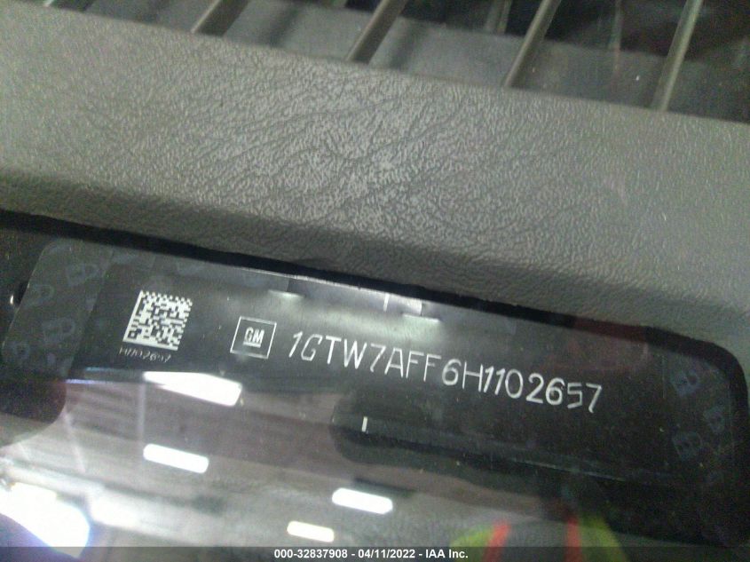 2017 GMC SAVANA CARGO VAN 1GTW7AFF6H1102657