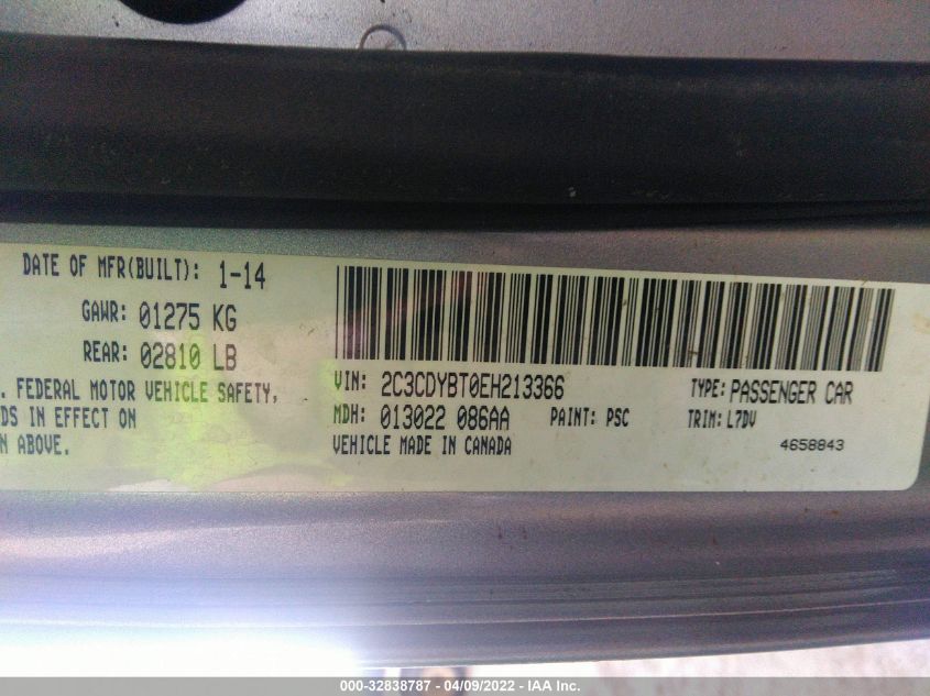 2014 DODGE CHALLENGER R/T 2C3CDYBT0EH213366