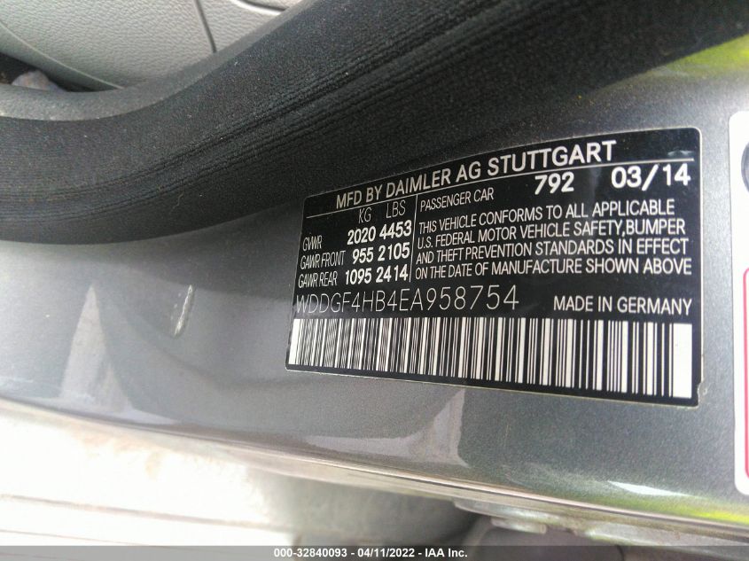 2014 MERCEDES-BENZ C-CLASS C 250 WDDGF4HB4EA958754