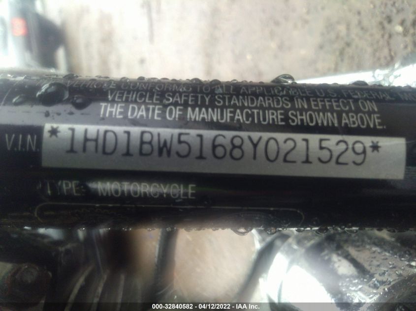 2008 HARLEY-DAVIDSON FLSTC 1HD1BW5168Y021529