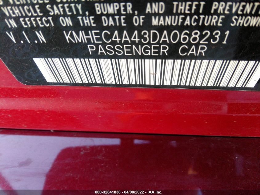 2013 HYUNDAI SONATA HYBRID LIMITED W KMHEC4A43DA068231