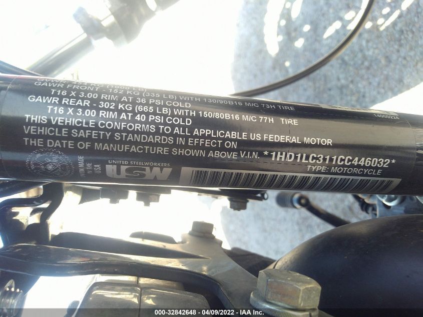 2012 HARLEY-DAVIDSON XL1200 FORTY-EIGHT 1HD1LC311CC446032