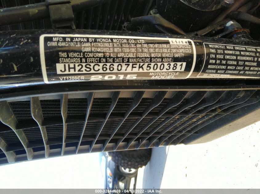 2015 HONDA VT1300 CR JH2SC6607FK500381