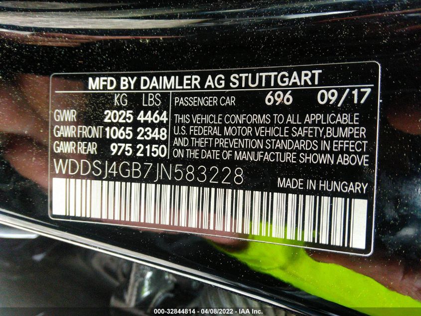 2018 MERCEDES-BENZ CLA CLA 250 WDDSJ4GB7JN583228