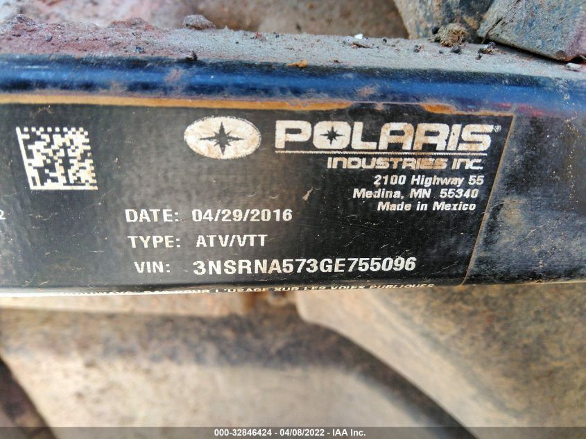 2016 POLARIS RANGER CREW 570-4 3NSRNA573GE755096