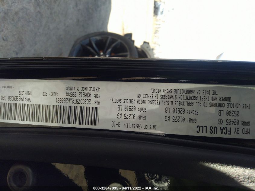 2018 DODGE CHALLENGER R/T 2C3CDZBT2JH260091