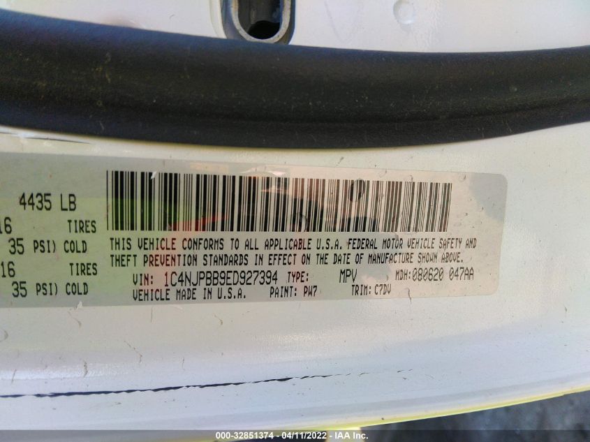 2014 JEEP PATRIOT SPORT 1C4NJPBB9ED927394