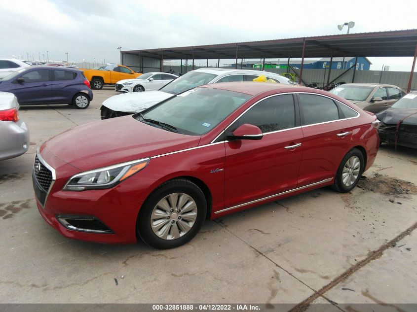 2016 HYUNDAI SONATA HYBRID SE KMHE24L13GA015362