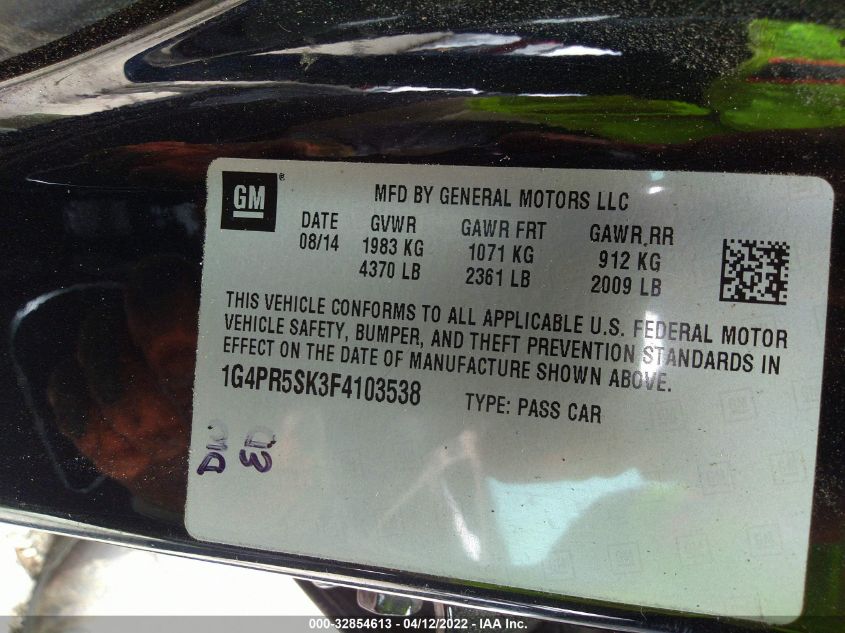 2015 BUICK VERANO CONVENIENCE GROUP 1G4PR5SK3F4103538