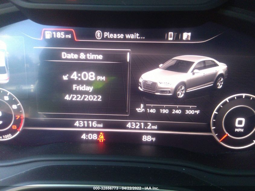 2017 AUDI A4 PREMIUM PLUS WAUENAF48HA159875