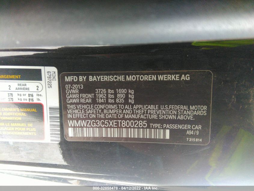 2014 MINI COOPER CLUBMAN S WMWZG3C5XET800285