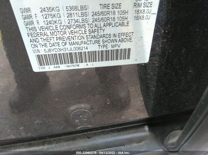 2018 ACURA MDX 5J8YD3H31JL008214