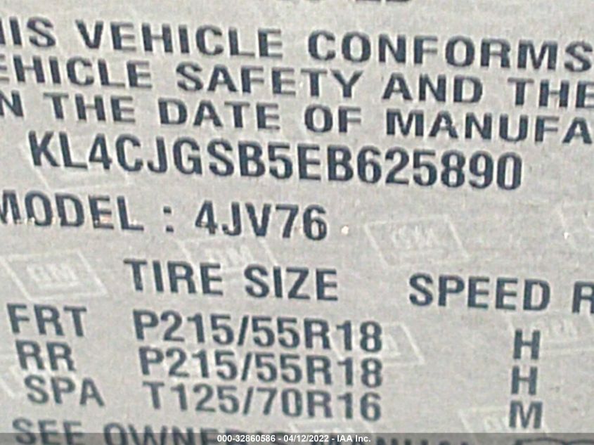 2014 BUICK ENCORE LEATHER KL4CJGSB5EB625890