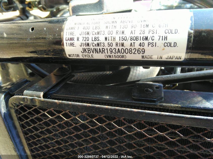 2003 KAWASAKI VN1500 R JKBVNAR193A008269