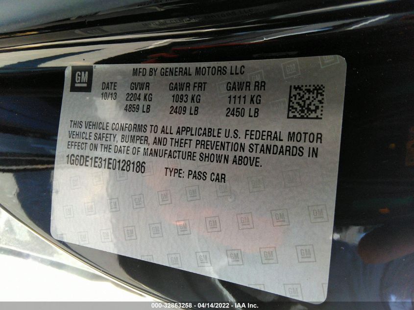 2014 CADILLAC CTS COUPE 1G6DE1E31E0128186