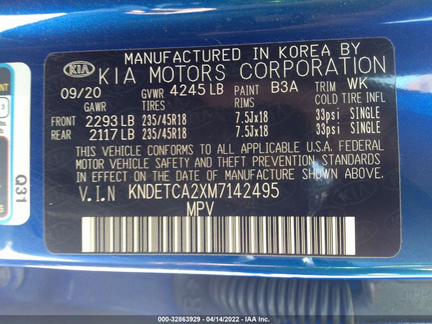 2021 KIA SELTOS SX KNDETCA2XM7142495