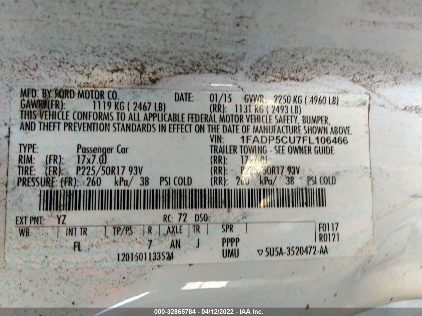 2015 FORD C-MAX ENERGI SEL 1FADP5CU7FL106466