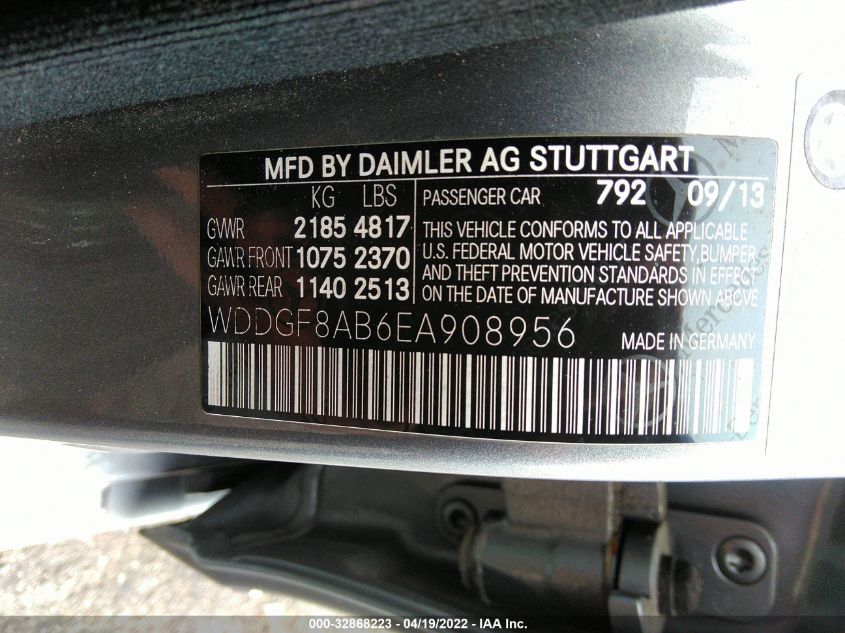 2014 MERCEDES-BENZ C-CLASS C 300 WDDGF8AB6EA908956