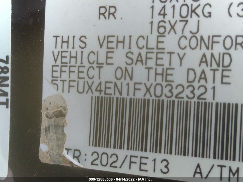 2015 TOYOTA TACOMA 5TFUX4EN1FX032321