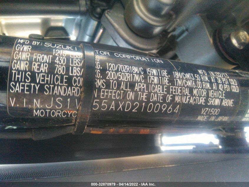 2013 SUZUKI VZ1500 JS1VY55AXD2100964