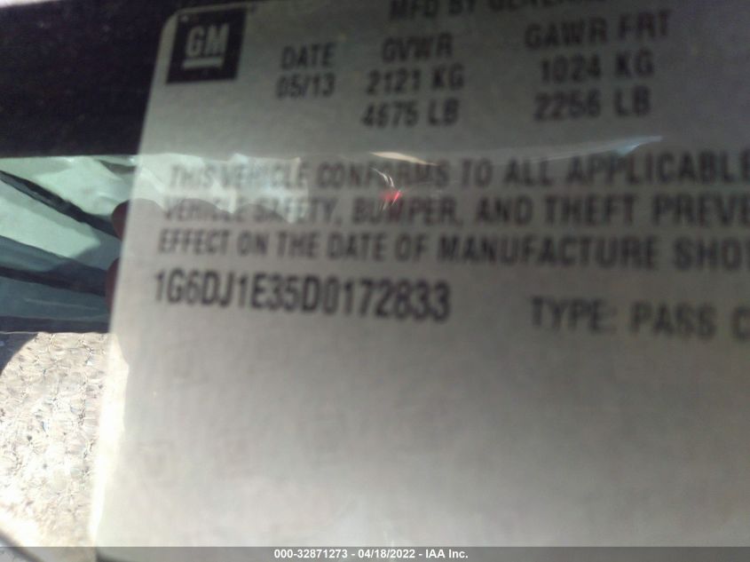 2013 CADILLAC CTS COUPE PERFORMANCE 1G6DJ1E35D0172833