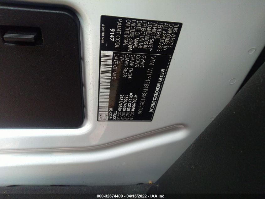 2021 MERCEDES-BENZ SPRINTER CARGO VAN W1Y4EBHY8MT059306